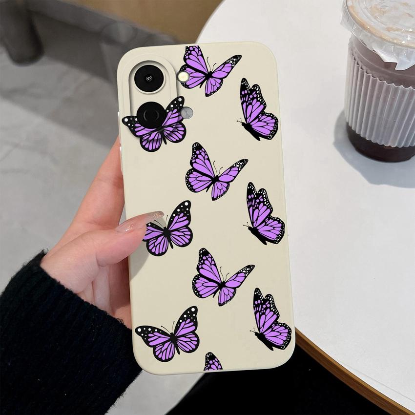 For Tecno Spark Go 3 2 1S 30 40 40C Pova 7 Ultra Pro Neo Case Beautiful Butterfly Sunflower Fashion Housing Soft Liquid Silicone Anti Slip Back Covers