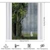 Spooky Forest Shower Curtain Gothic Halloween Decor Nature Landscape Bathroom Curtains Vintage Eerie Witchy Home Decor