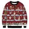 Christmas Men's 3D Printed Round Neck Hoodie Top for Couples Pullovers Long Sleeves Men’s