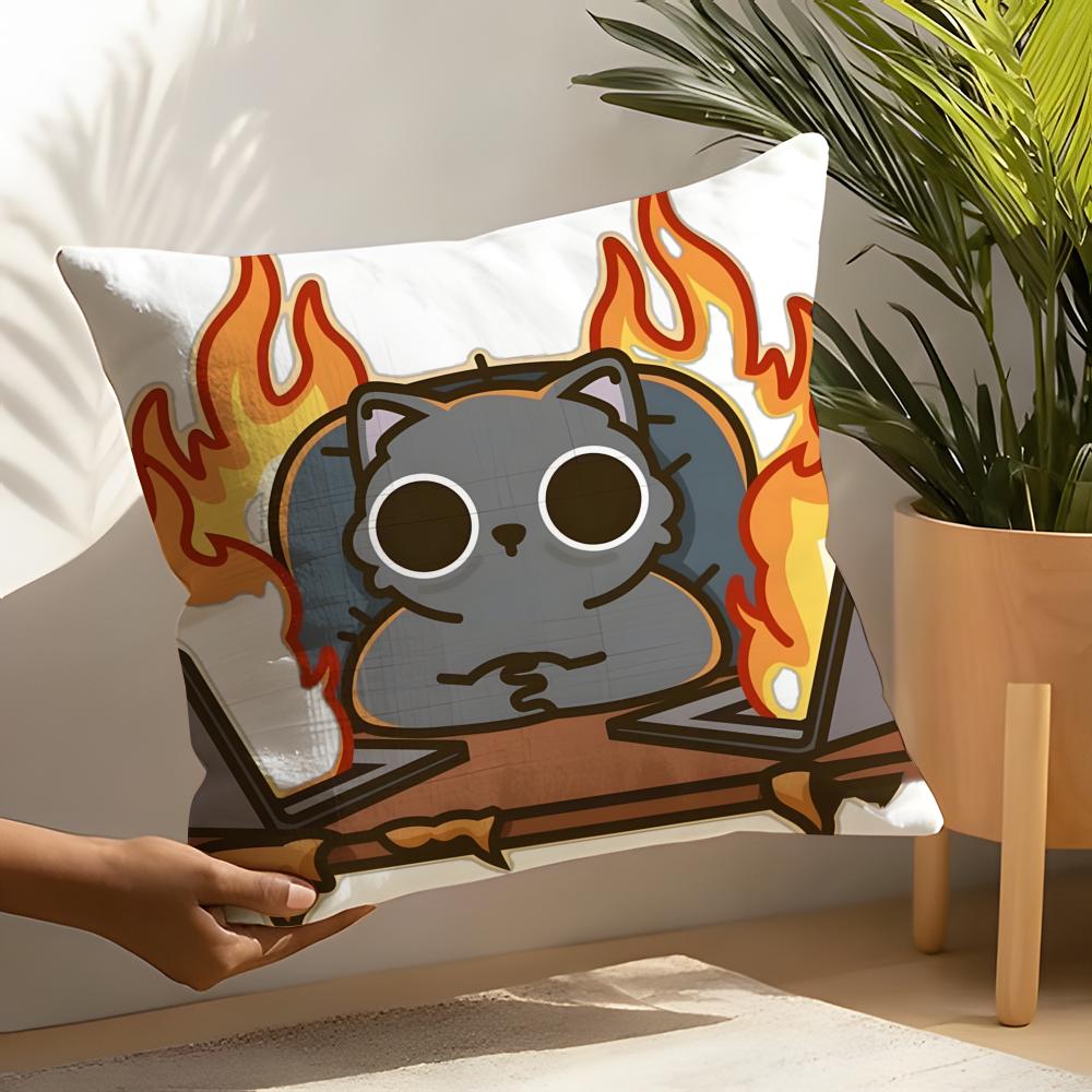 3 Funny Cat Thinking Network Pattern Pillow Case Home Living Room Decoration Linen Pillowcover Pillow Cases Cushion Cover