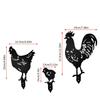 3pcs Garden Decoration Chicken Silhouette Ornament Backyard Lawn Courtyard Silhouette Decor by Hi.FANCY