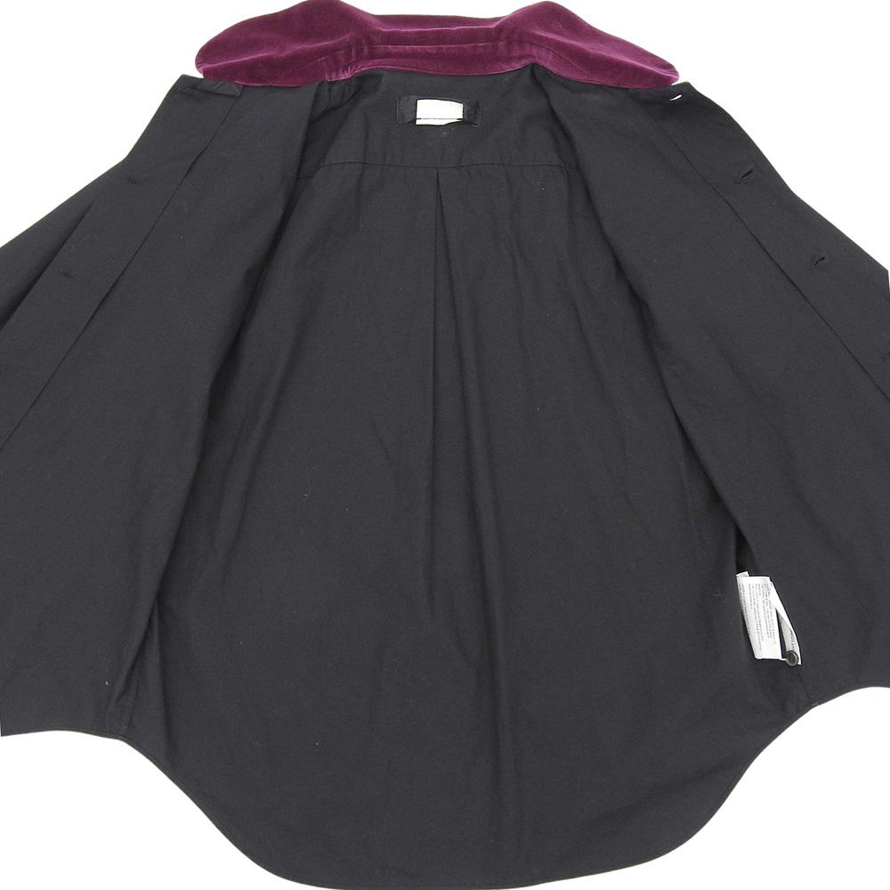 BLACKCOMMEdesGARCONS Men's Round Collar Velvet Shirt, Black, Size XS, 1S-B010 tops XS blackUsed