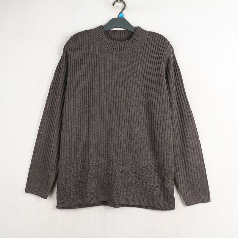 

Fall Sunshine House New Arrival Export European and American Women s Clothing Middle-Collar Long Sleeve Sweater Base Knitwear Plus Size Dark gray Bust size 134-140