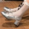Fashion Women Marie Janes Shoes Square Toe Heeled Sandals Loafers Shoes Summer 2025 Trend Shallow Dress Pumps Elegant Zapatillas Mujer