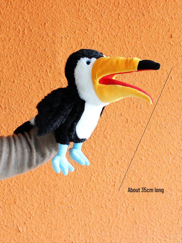 Marionnette à main interactive pour tout-petit: Peluche d'Oiseau à Grande Bouche Perroquet pour Raconter des Histoires & Apaiser