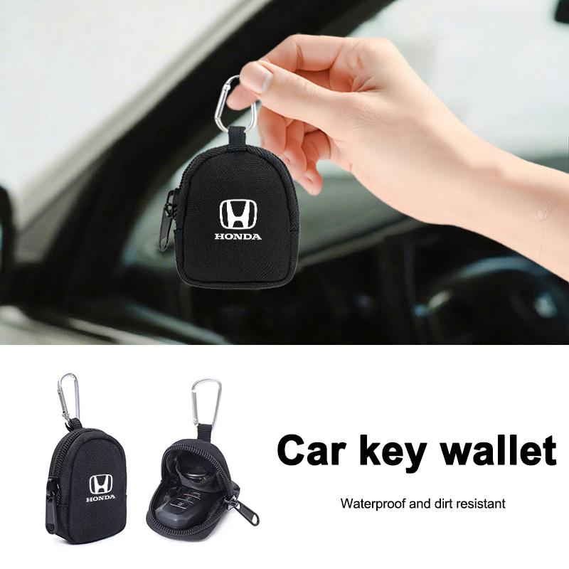 Car Key Case Keychain Mini Storage Bag Auto Interior Accessories For Honda Civic Accord Fit Jazz Pilot CRV Odyssey Passport City LV4