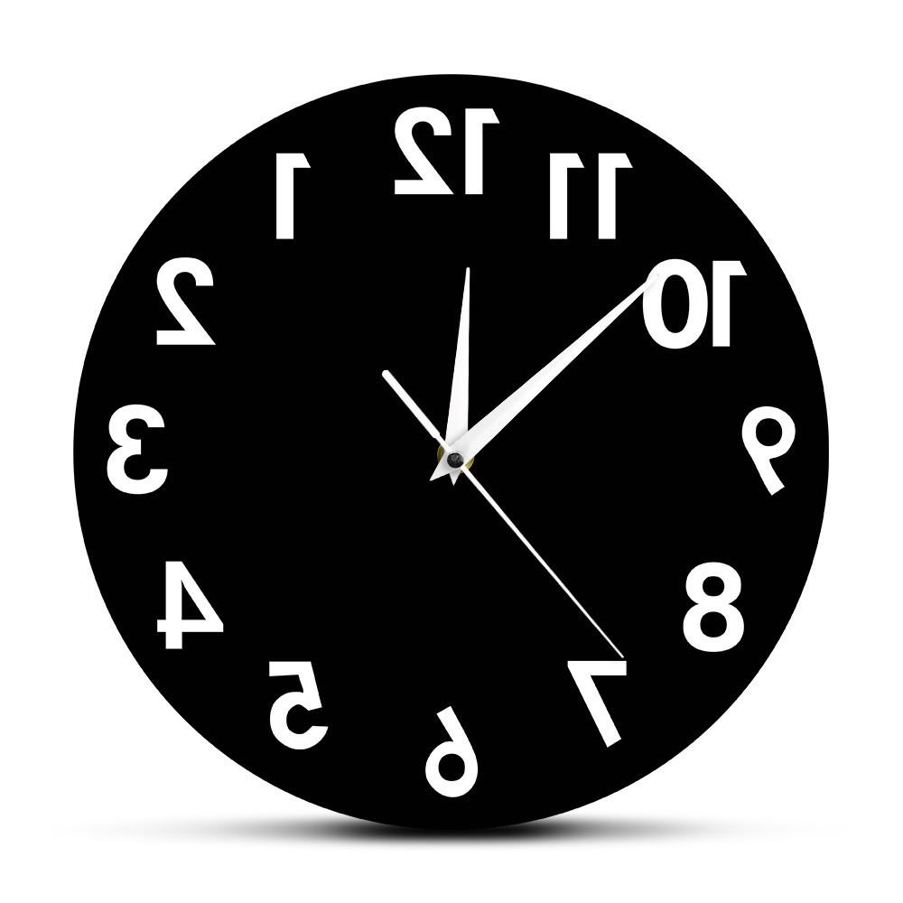 Wall Anti Reverse Clock Modern Backwards Time Run Counter Clockwise Watch Wall