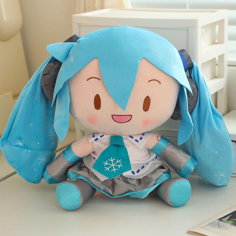 Cartoon Hatsune Miku Plush Toy Stuffed Doll Classic Anime Cute Fufu Hatsune Miku Doll Comfortable Plush Pillow Gift for Girls