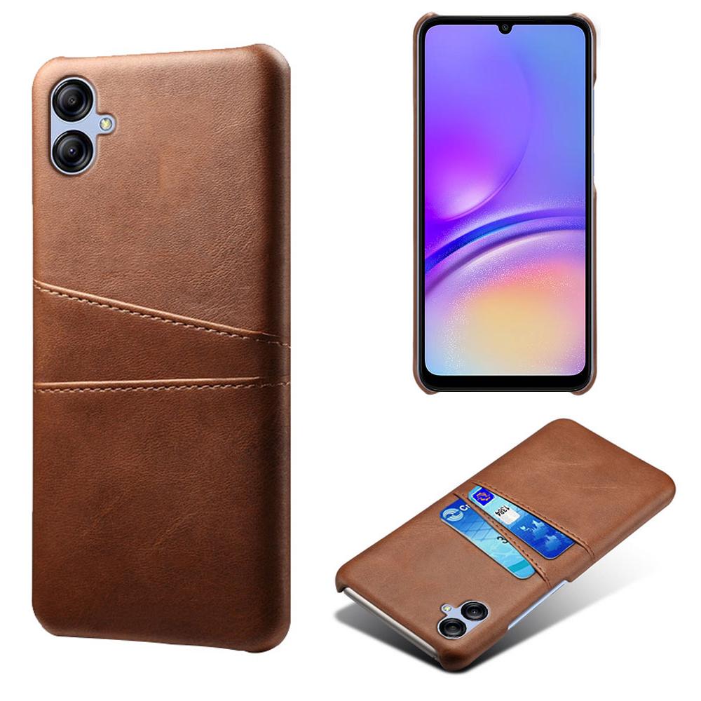 

For Samsung Galaxy A05 4G Case Shockproof PU Leather+PC Card Holder Phone Back Shell Brown