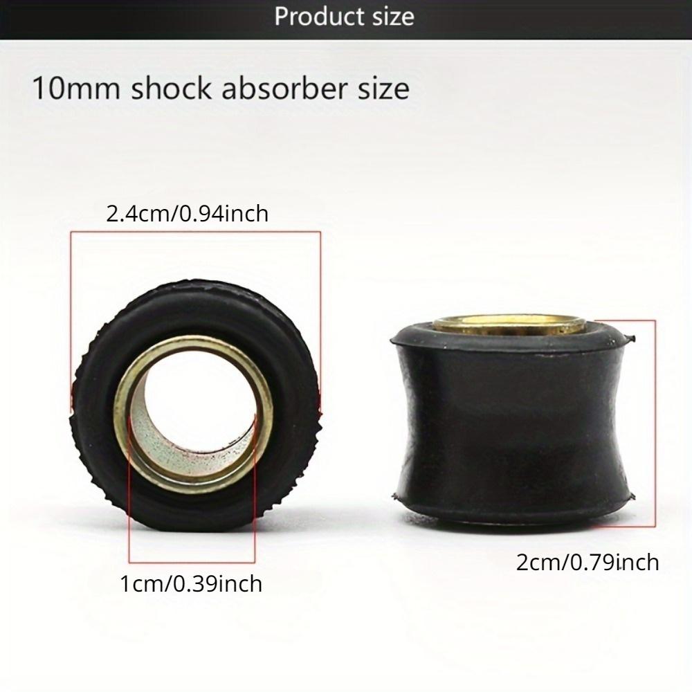 Motorcycle Shock Absorber Bushing - Rubber Cushion Damper for Electric Bikes and Motorcycles - 10mm/12mm Inner Diameter - Black