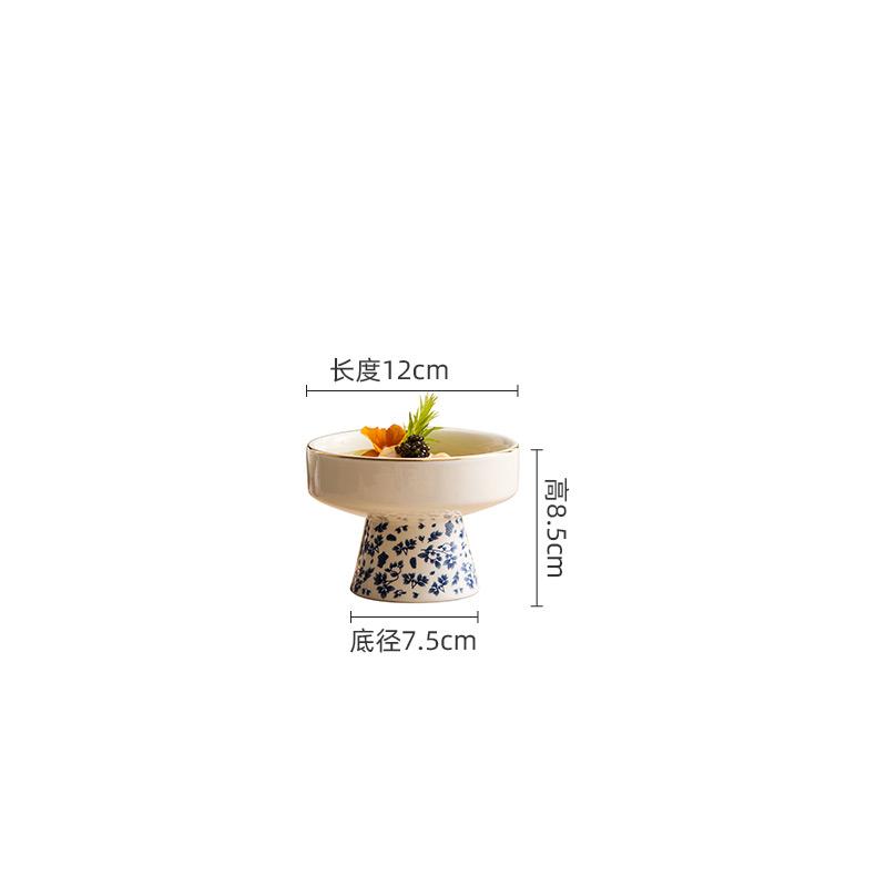 Color Enamel Ceramic High Footed Bowl Dessert Bowl Yogurt Bowl Snack Bowls Sushi Bowls Molecular Cuisine Specialty Tableware