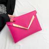 Stilvolle Damen-Clutch-Tasche mit großem Fassungsvermögen, trendige PU-Umschlagtasche in Schwarz, Weiß, Khaki und Rosenrot