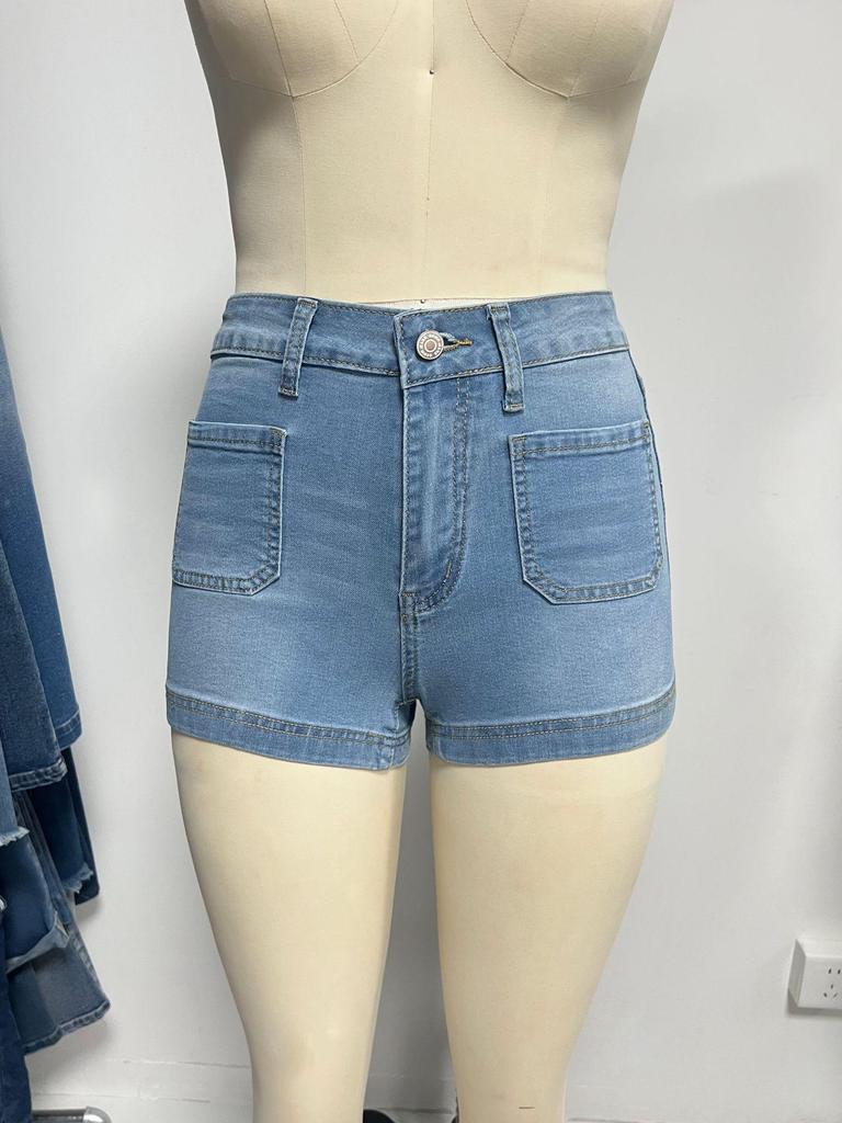 European & American Women's Classic Washed Stretch Denim Shorts - Comfortable, In Stock, Hot Selling 2026 Style