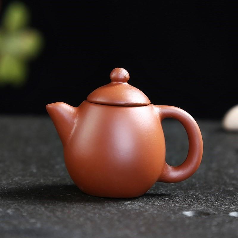 קומקום אצבע מחימר סגול חיית תה סט תה כיס קטן קישוטים אביזרי תה קישוט שולחן תה בוטיק