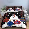 Snowman with Christmas Ornaments Bedding Duvet Cover Set Duvet Cover Pillowcases  (1*Duvet Cover 2*Pillowcases, Without Duvet Insert)