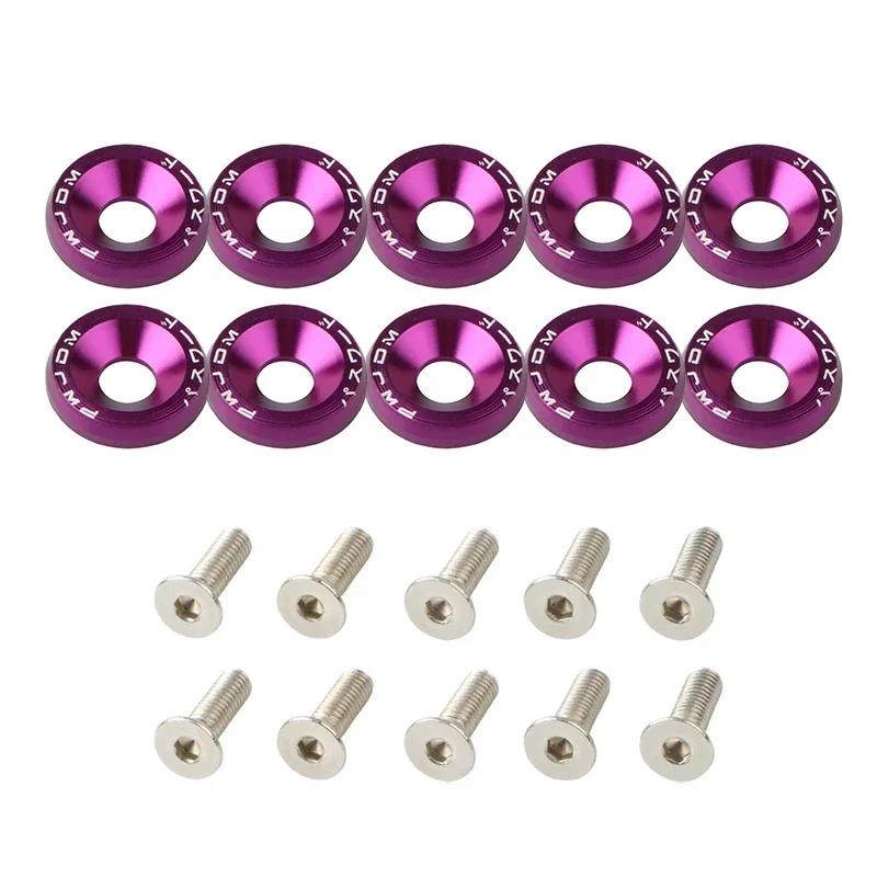 Car Modified Hex Fasteners Fender Washer License Plate Bolts Engine Bumper Decorative License Frame Screws Car styling 10PCS