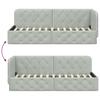 Corner Bed Frame Light Grey 80 X 200 Cm Velvet
