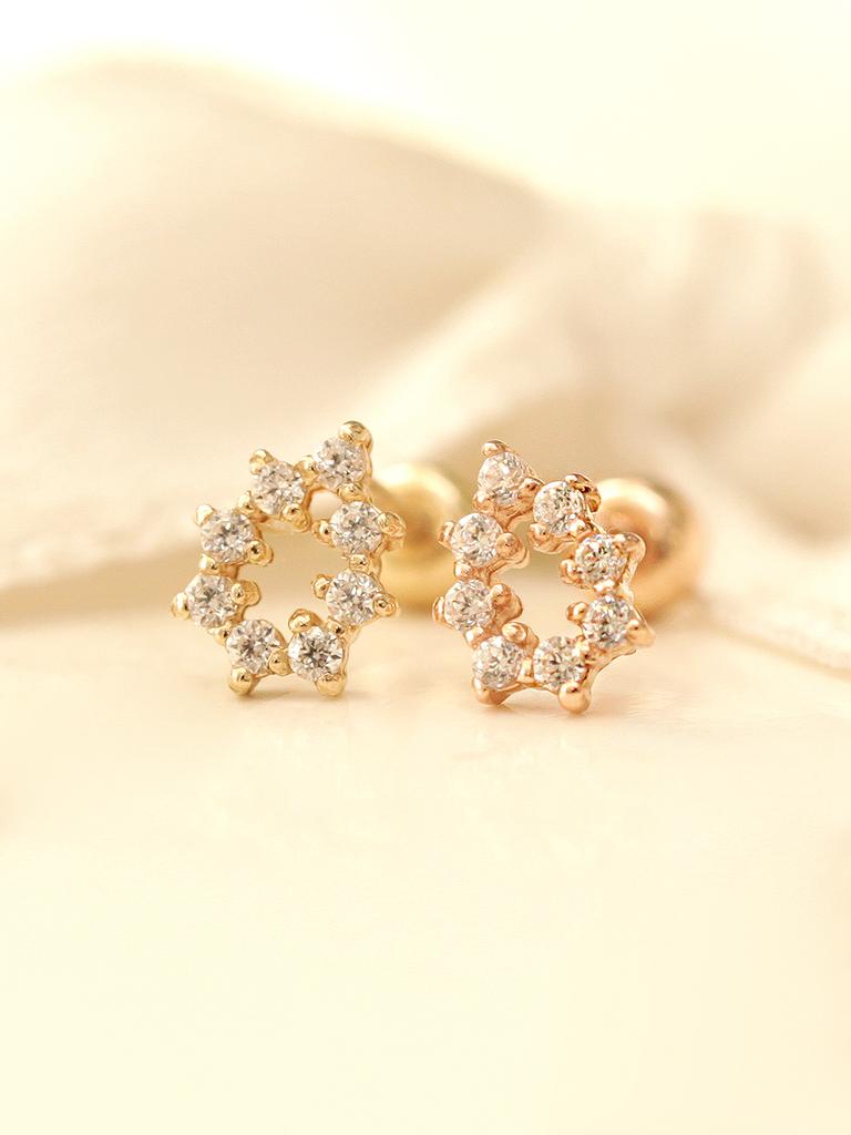 Minimalpiercing 14K Crystal Teardrop Piercing Earrings