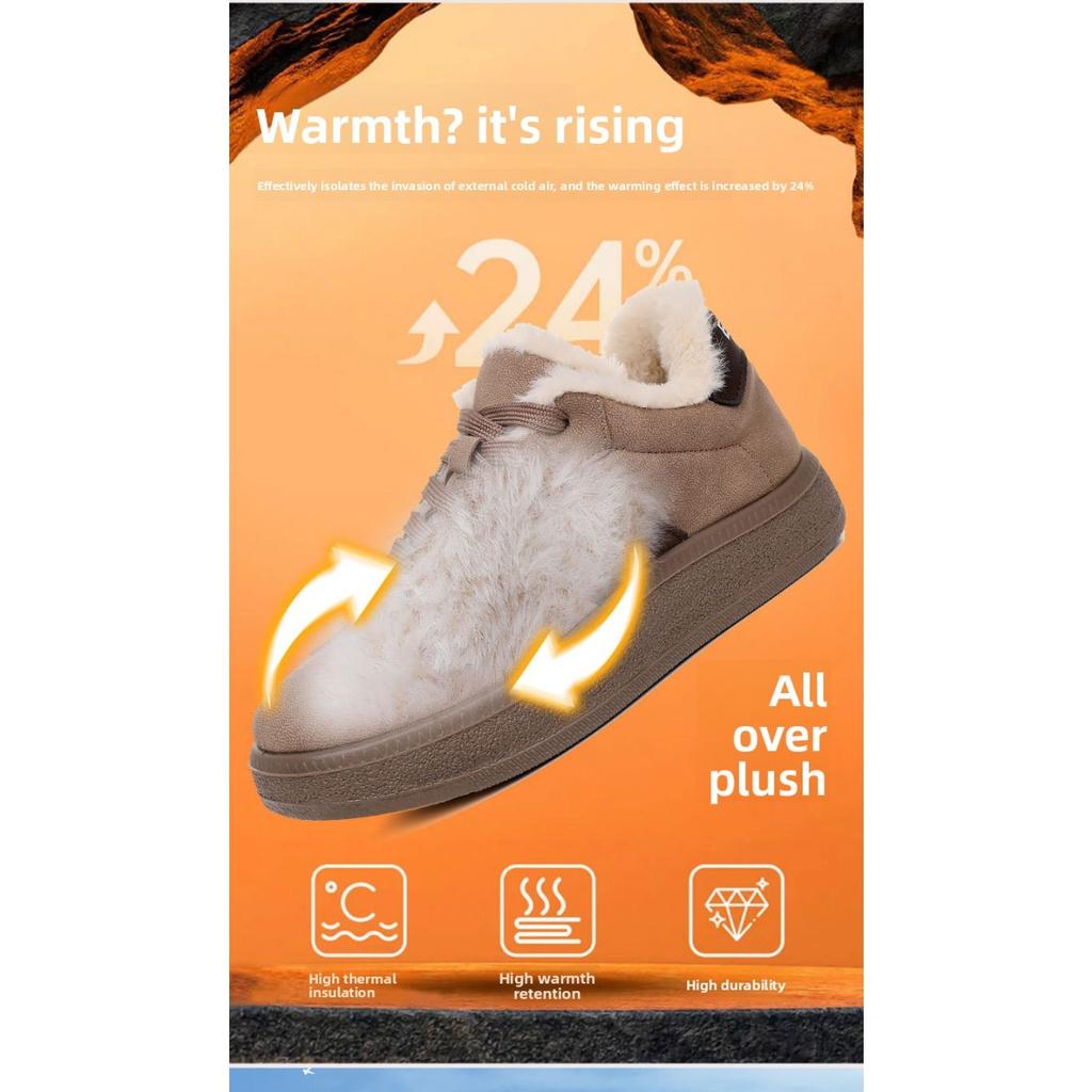 Velvet Sponge Cake German Training Women's Shoes Thick Soled Board Shoes Versatile Women's Cotton Shoes Retro Sports Casual Warm Shoes Children