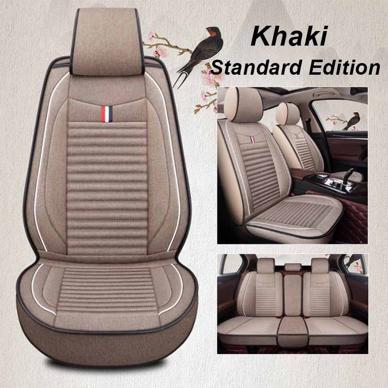Car Seat Cover Linen Special Seat Cover Four Seasons Universal Seat Cushion Full Envelope Fabric Seat Cover Cushion