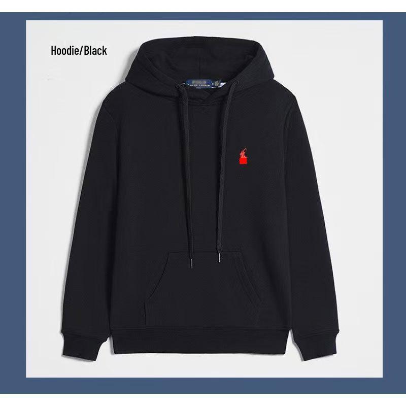 Herrjacka med huva och broderad pikétröja - Lätt, Enfärgad, Rymlig passform, Stora storlekar, Perfekt för vår och höst.