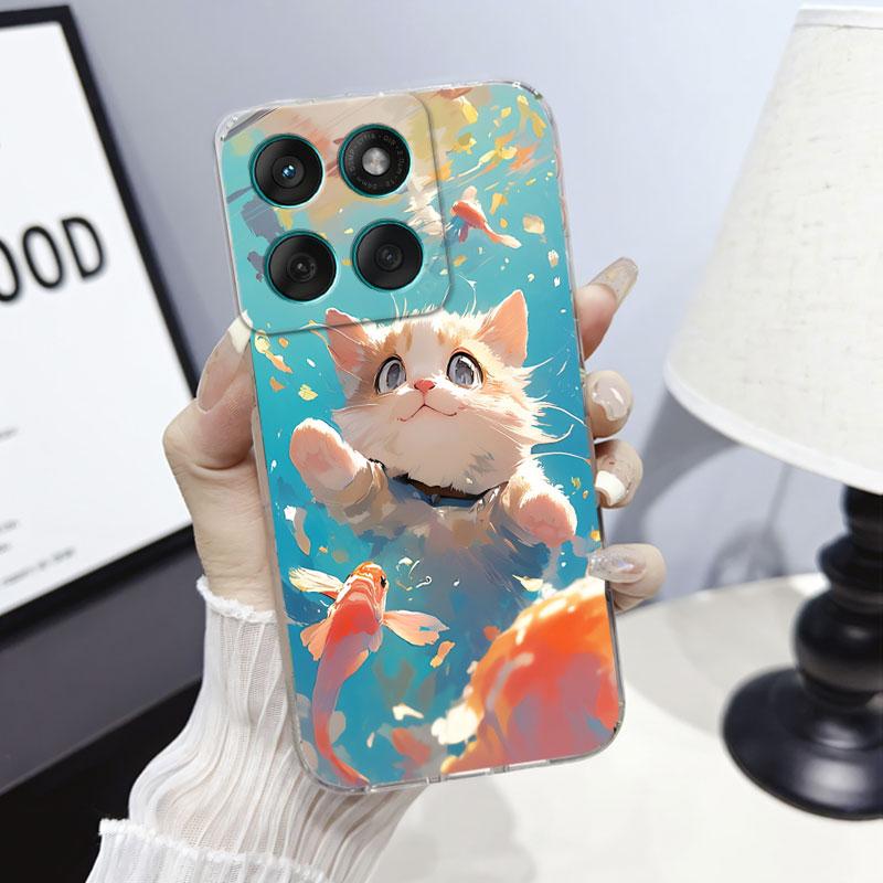 Phone Case For Moto Edge 60 Fusion Case Protect Cover For Motorola Moto Edge 60 Marble Butterfly Print Clear Soft Silicone Funda