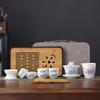 Ceramic national style peony tea maker meets guests with a complete set of teacups, kung fu cover bowls, office simple household tea set