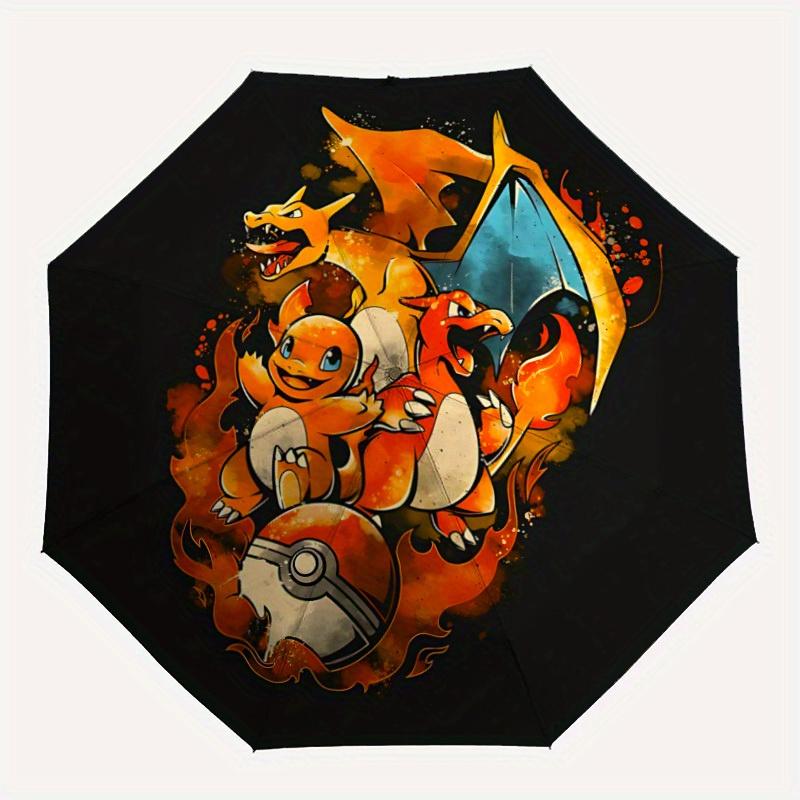

1pc Flame Pokémon Windproof Automatic Umbrella, Lightweight for Women/Men, Perfect Christmas Gift a0811241