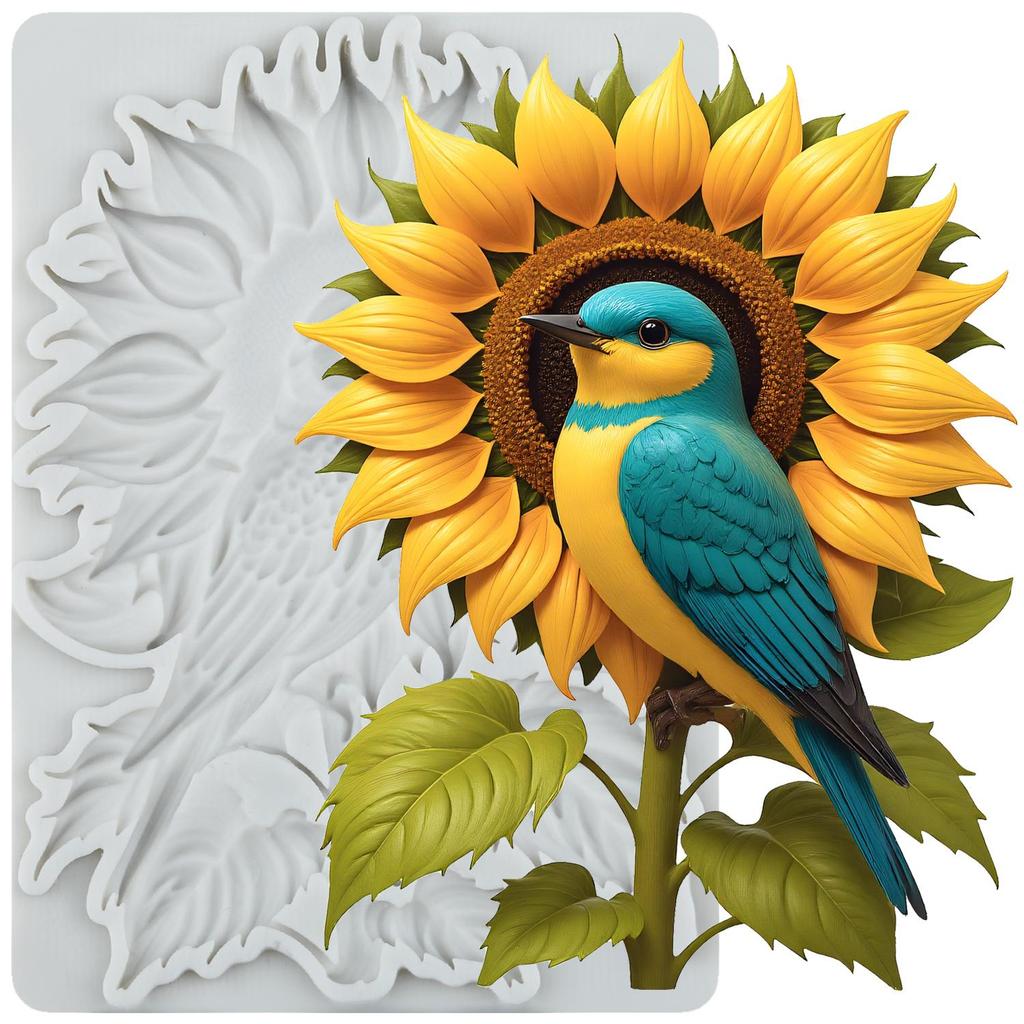 Bird Wreath Silicone Molds Bird Photo Frame Fondant Mold Cake Decorating Tools Cupcake Topper Candy Chocolate Gumpaste Mold