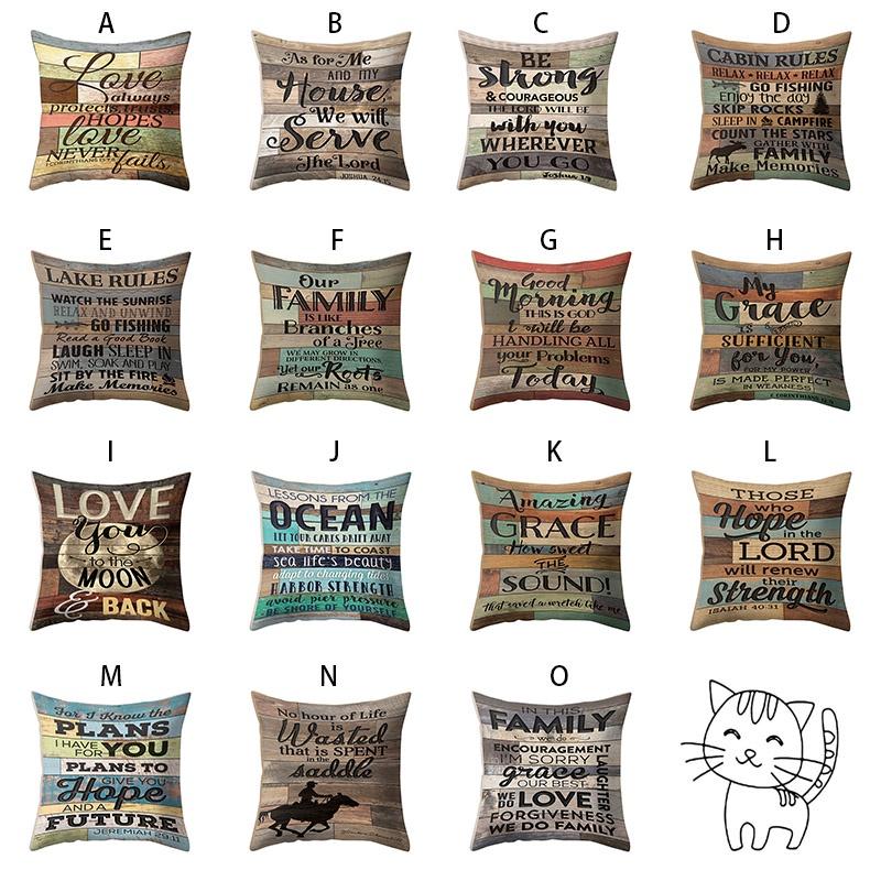 Stylish 18'' Vintage Letter Pillow Case Cushion Cover For Home Office And Sofa Decor