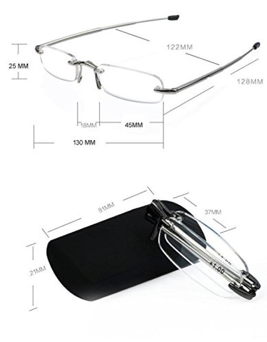 Portable Reading Glasses Ultra-lightweight, Foldable, (Black, +1.0)