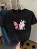 Butterfly Floral T-Shirt Women Aesthetic Flower Graphic Tee Summer Fashion Short Sleeve Crew Neck Harajuku Casual Female Tops