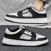 2025Men's Vulcanized Shoes with Breathable Mesh, Flat Heels, Low Top and Round Toe, New Color-blocked Fashionable Sneakers shoes