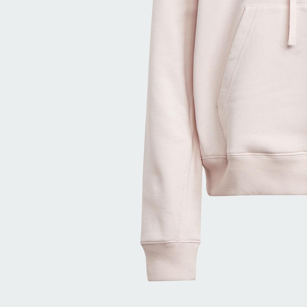 adidas Pulôver Quente Macio Cor Sólida com Capuz Camiseta Manga Longa Feminina Tops Rosa IS1587