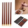 Sada 5 párů dřevěných hůlek v čínském stylu Bezpečné ručně vyráběné nádobí Dárek pro rodinné přáteleČervená