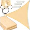 Garden Sunshade Sail, Waterproof, 7x5x5 M, Beige, Cream, Triangle