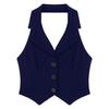 Ladies Crop Tops Formal Elegant OL Waistcoat Suits Vest Women Backless Vest Outerwear Jacket Coat Halter V-Neck Office