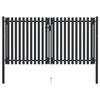 Fence Gate - vidaXL - Double Door - Powder-Coated Steel - 306x220 Cm - Anthracite