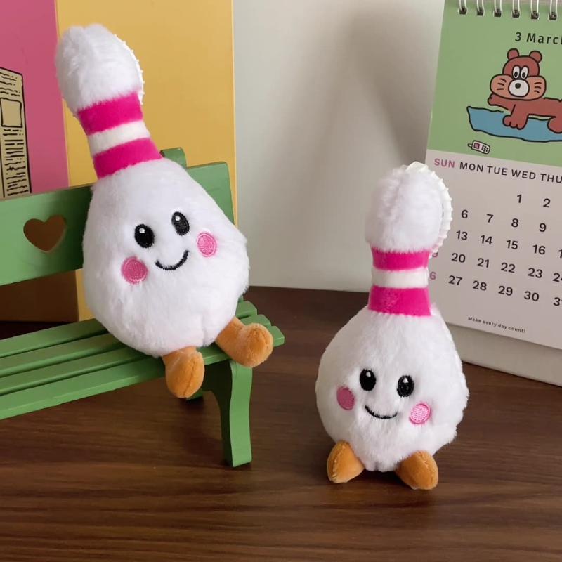 Cheie Breloc Jucărie de Pluș Model Bowling Drăguț Kawaii Umplută Moale Pandantiv Rucsac Farmec Geantă Decorațiune Jucărie pentru Copii Cadouri