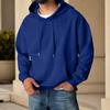 Men's Color Hooded Long Sleeve Sweatshirt with Pocket for Casual Sports and Daily Wear