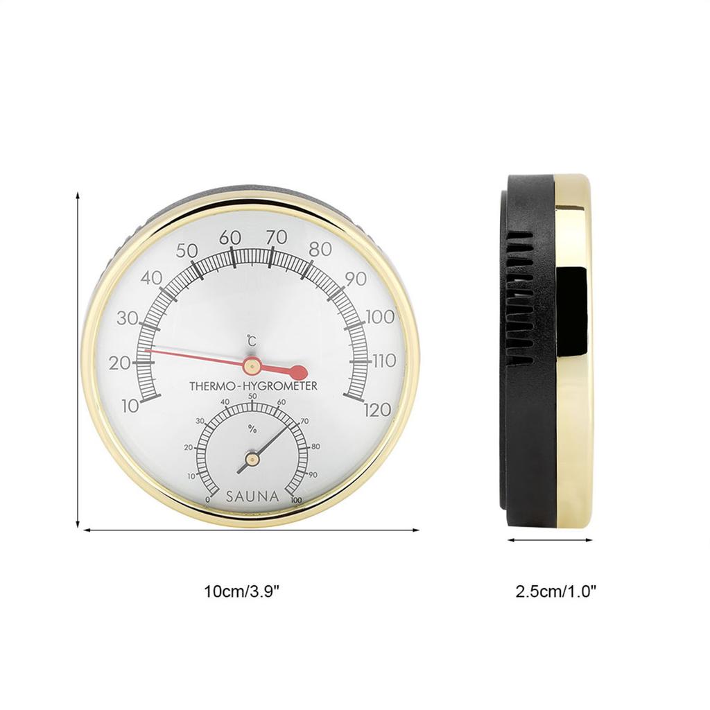 Indoor Thermometer-Hygrometer with Metal for Sauna Rooms, High , Scale with Pleasant Color, Widely Used for Temperature and Humidity Mea