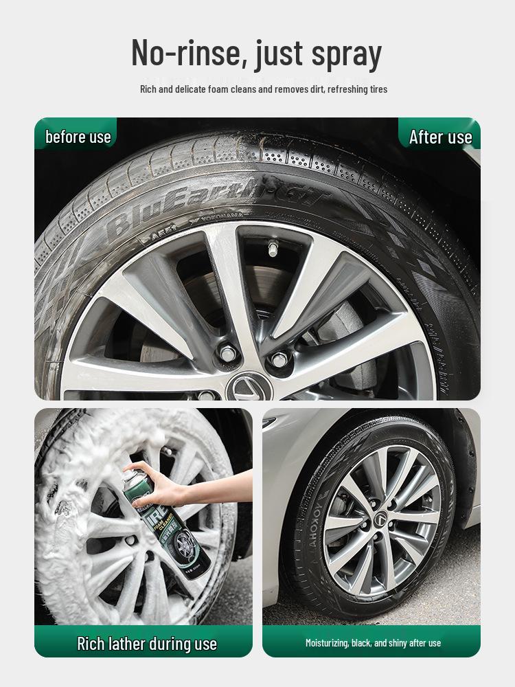 Car Tire Wax & Brightener: Foam Cleaner & Waterproof Maintenance for Anti-Aging