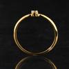 925 Sterling Silver Gold Plated White Topaz Ring Round 3mm Minimal Handmade Fine Jewelry Gift for Her