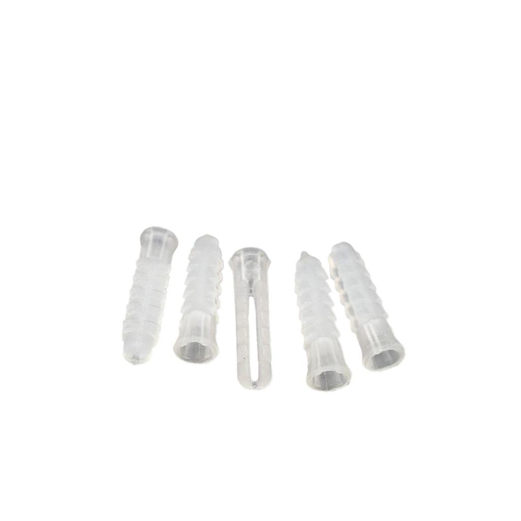 M6 Transparent Wall Plug Expansion Tube with Self-Tapping Screw, Washer, and Rubber Plug