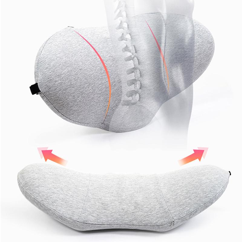 Memory Foam Lendenkissen Rollbar Schwangerschafts-Taillenpolster Waschbare Lendenstütze Rückenlehnenmatte Bettkissen Abnehmbares Rückenkissen