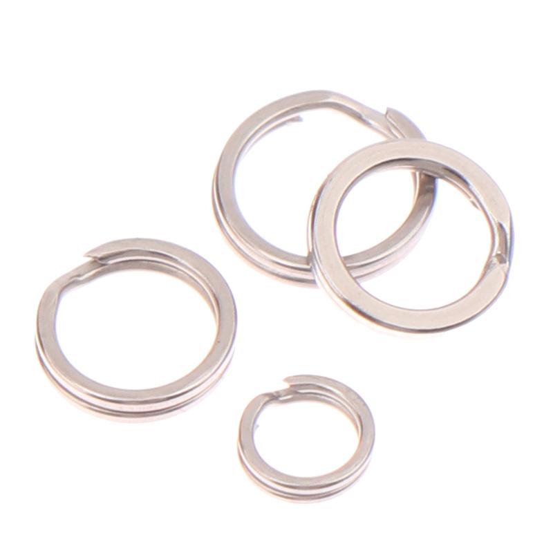 Split Rings Fishing 100Pcs Stainless Steel Lure Rings Saltwater Terminal Tackles Split Rings Fishing Connectors Snap Rings