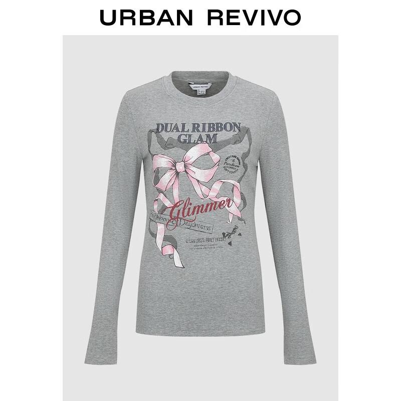 

UR 2025 Women s Bow Print Long Sleeve T-shirt M