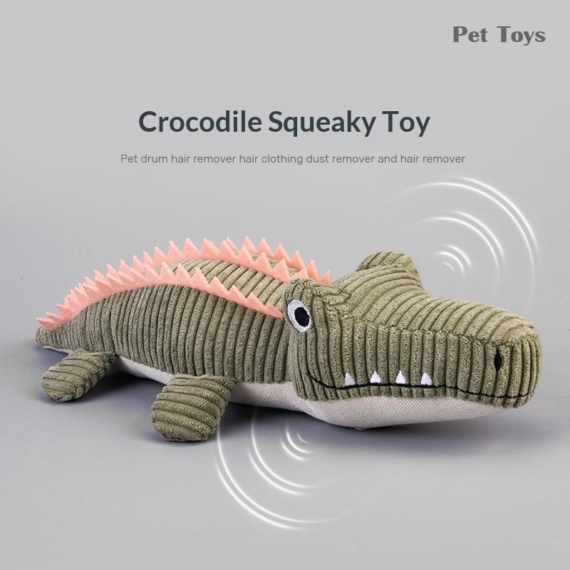 Realistic Crocodile Plush Pet Toys Squeaky Chew Toy for Puppies Boredom Grinding Teeth Interactive Dog Supplies