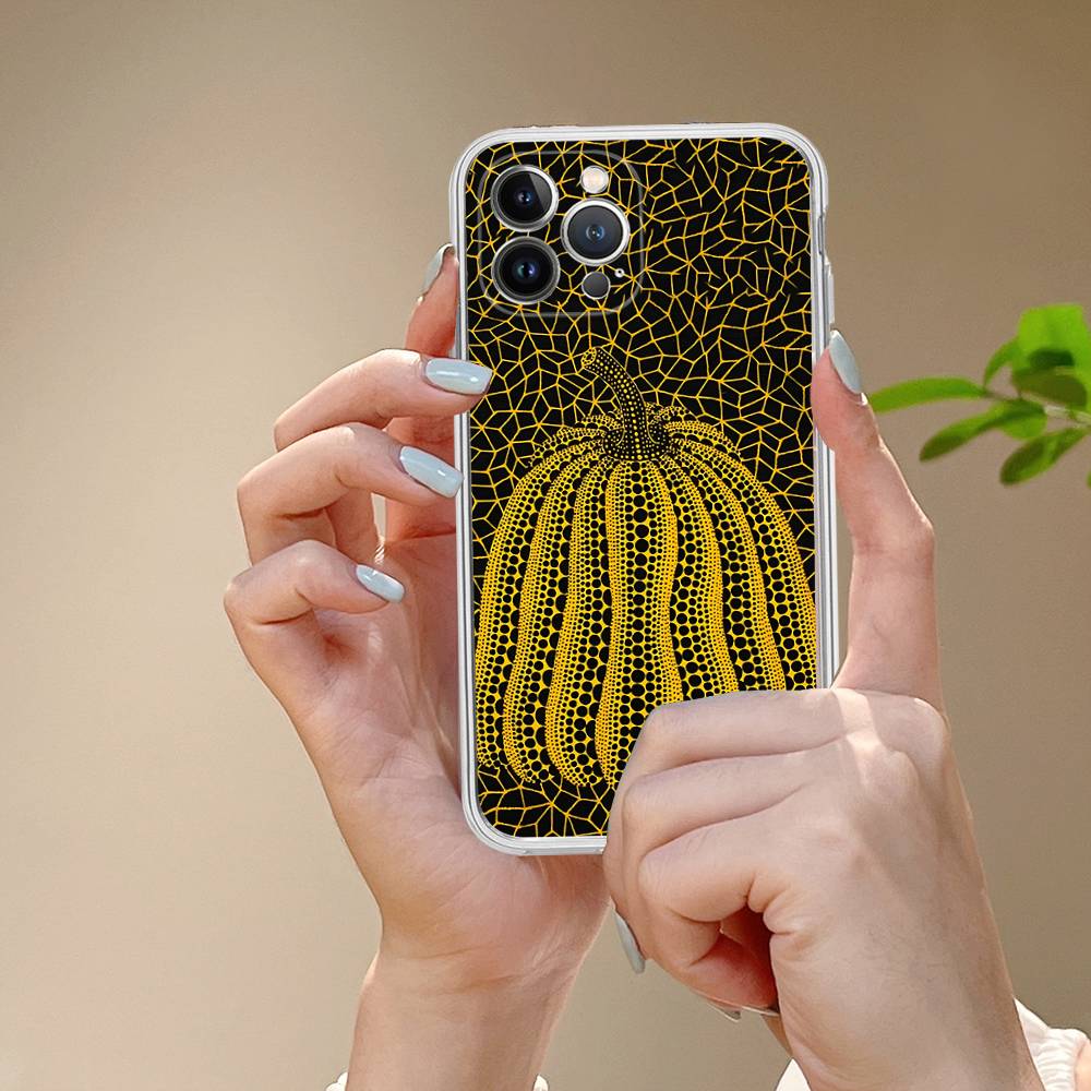 Yayoi Kusama Pumpkin Flower Art Phone Case For IPhone 17 16 15 Plus 14 13 Mini 12 11 Pro Max Soft Shell Cover