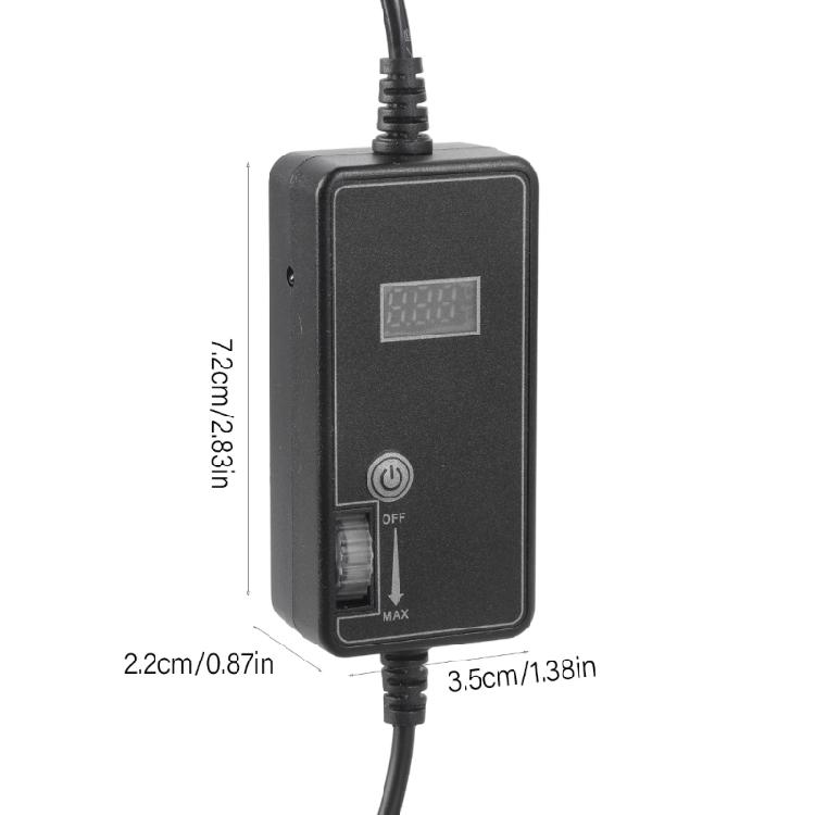 Variable Speed Controller With Temperature Display 5.5x2.1mm Male to USB Male Motor Controller for Cooling Fan